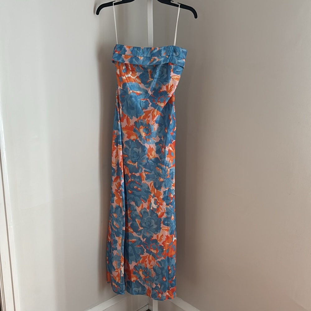 Hello Molly Blue and Orange Floral Maxi Dress - Picture 7 of 11